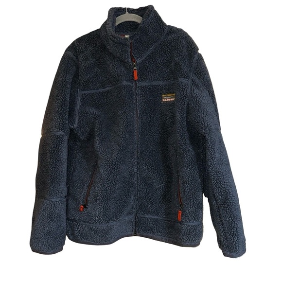 L.L. Bean Navy Fleece Size Large - Picture 1 of 9